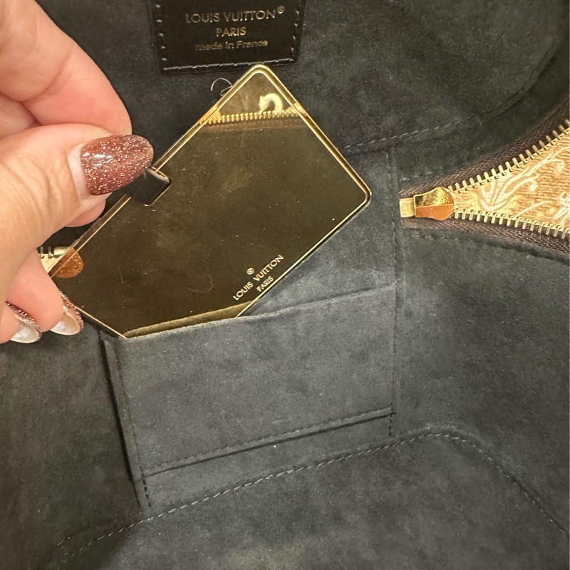 LV 雙色原花金釦Vanity PM手提肩背化妝包M47128-9