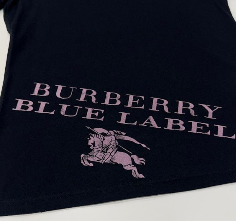 BURBERRY 藍標 黑色大戰馬字母上衣-5