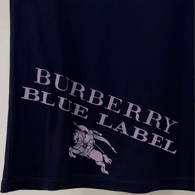 BURBERRY 藍標 黑色大戰馬字母上衣-7
