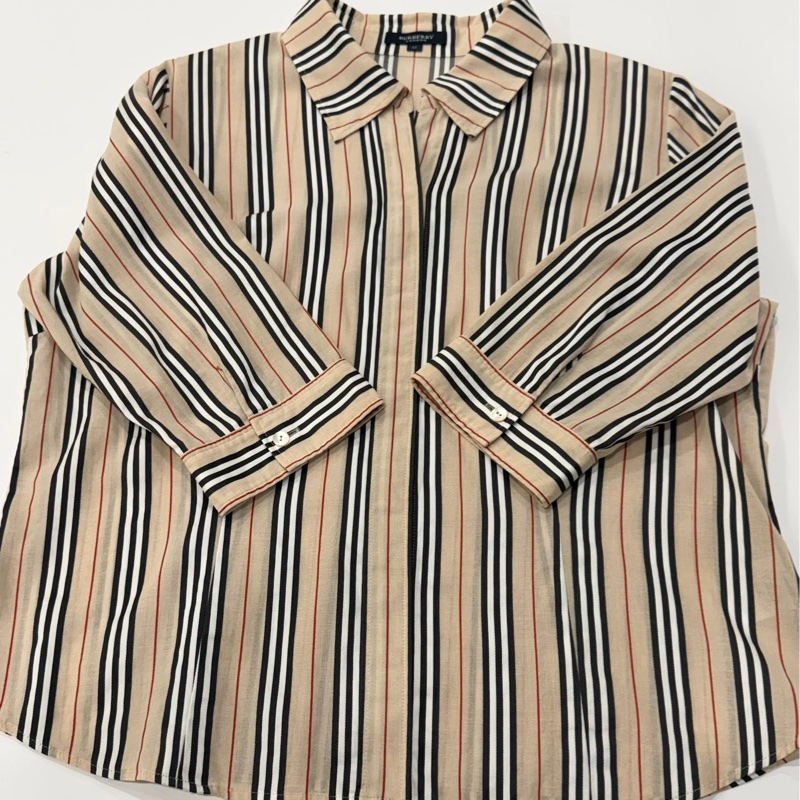 BURBERRY 倫敦 經典色直條紋襯衫 薄款-5