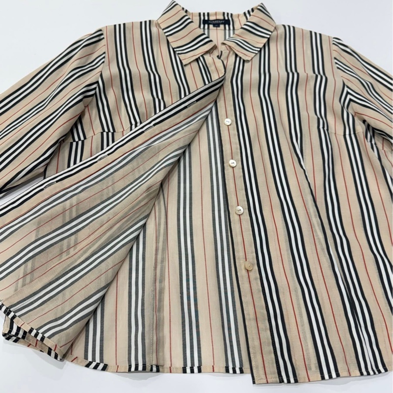 BURBERRY 倫敦 經典色直條紋襯衫 薄款-7