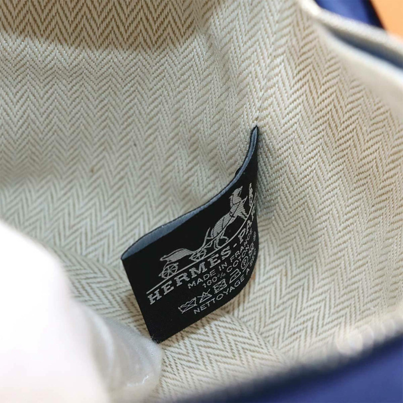 愛馬仕 HERMES Bride a Brac PM 手提包 Toile H 藍色海軍綠 銀色五金配件包-6