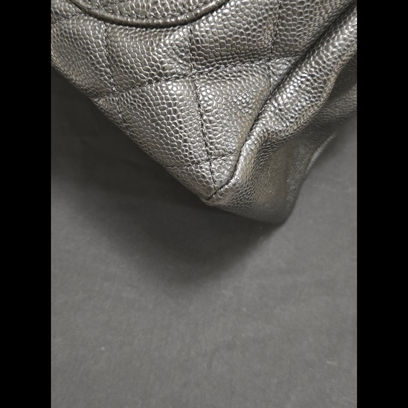 香奈兒 Chanel GST 黑色荔枝牛皮金釦金鍊肩背包 手提包-12