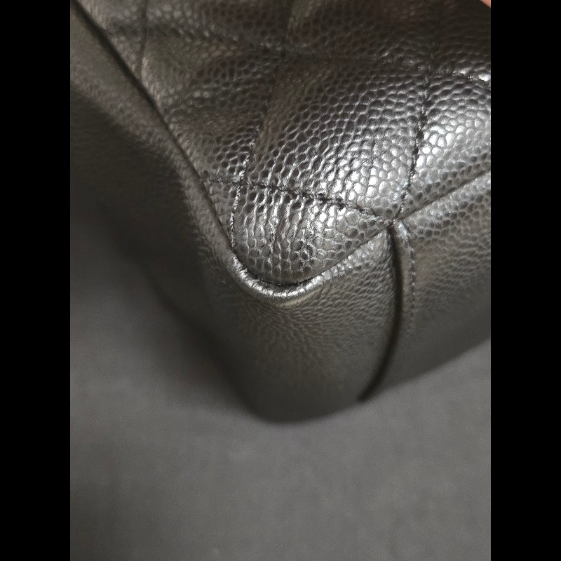 香奈兒 Chanel GST 黑色荔枝牛皮金釦金鍊肩背包 手提包-13