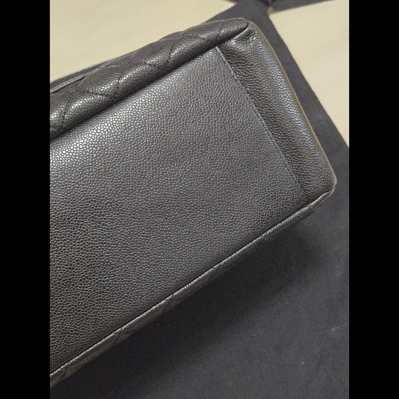 香奈兒 Chanel GST 黑色荔枝牛皮金釦金鍊肩背包 手提包-16