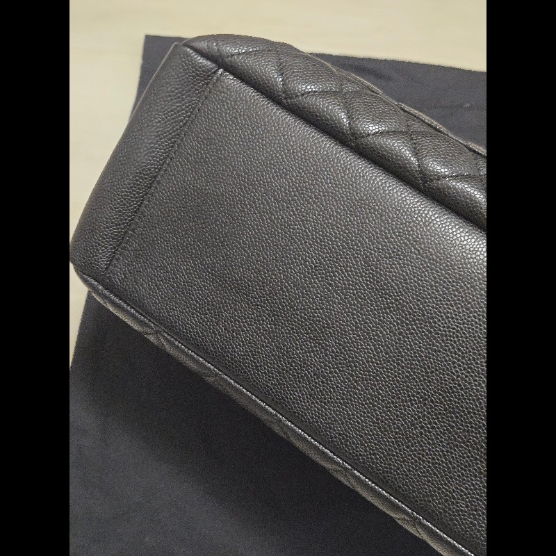 香奈兒 Chanel GST 黑色荔枝牛皮金釦金鍊肩背包 手提包-17