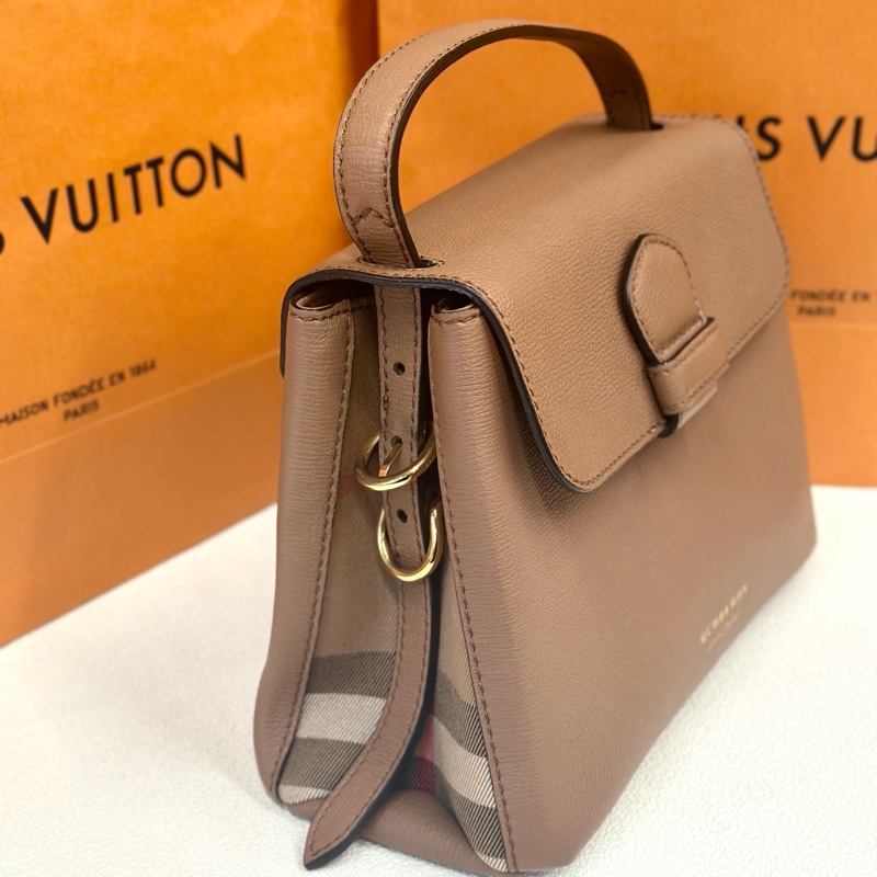 博柏利/Burberry 棕色手提斜挎包 有肩帶-3
