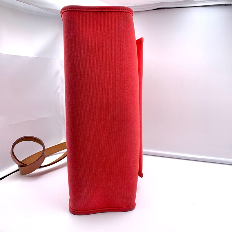 HERMES 愛馬仕 Herbag 31 銀扣翻蓋開合 帆布拼牛皮 單肩斜挎手提包 常規 女款-6
