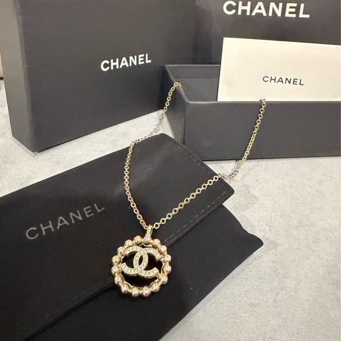 Chanel帶鑽雙c項鍊