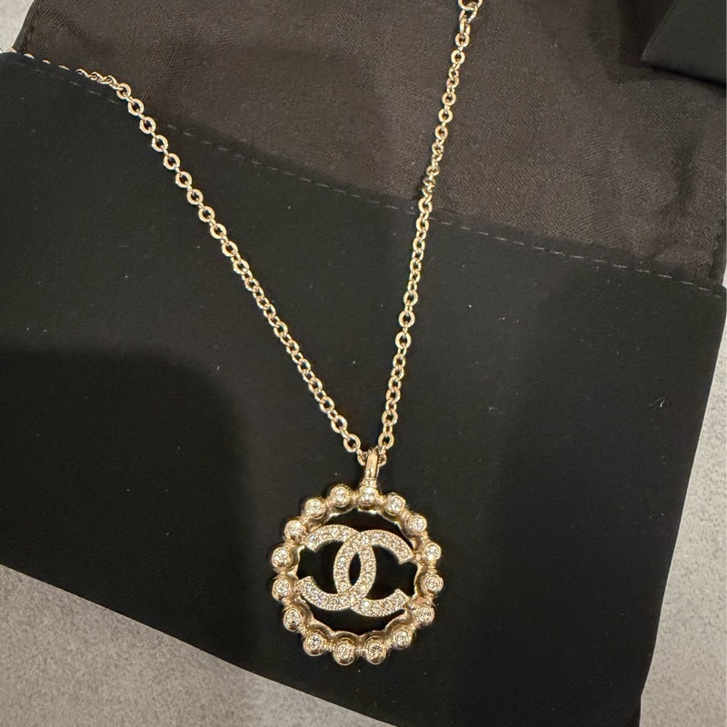Chanel帶鑽雙c項鍊-1
