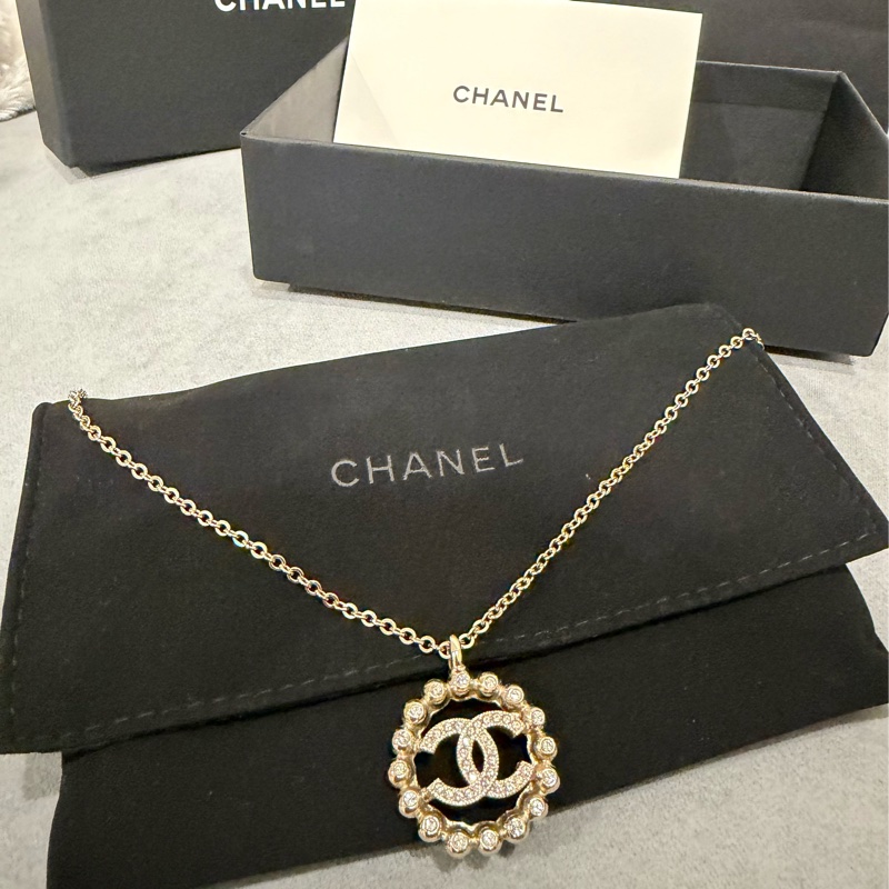 Chanel帶鑽雙c項鍊-6