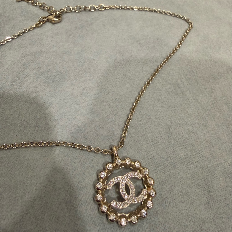 Chanel帶鑽雙c項鍊-7
