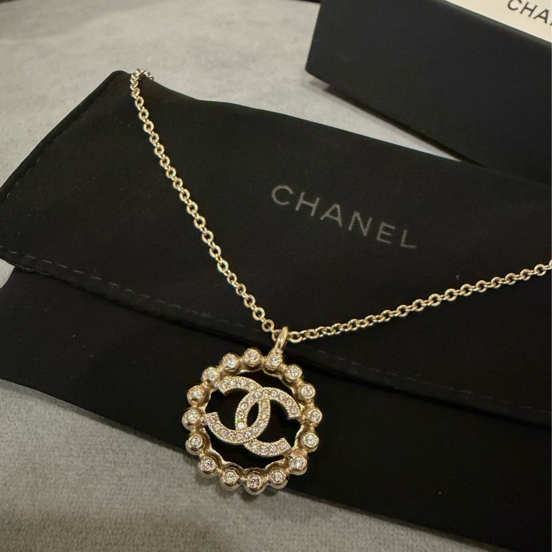 Chanel帶鑽雙c項鍊-11