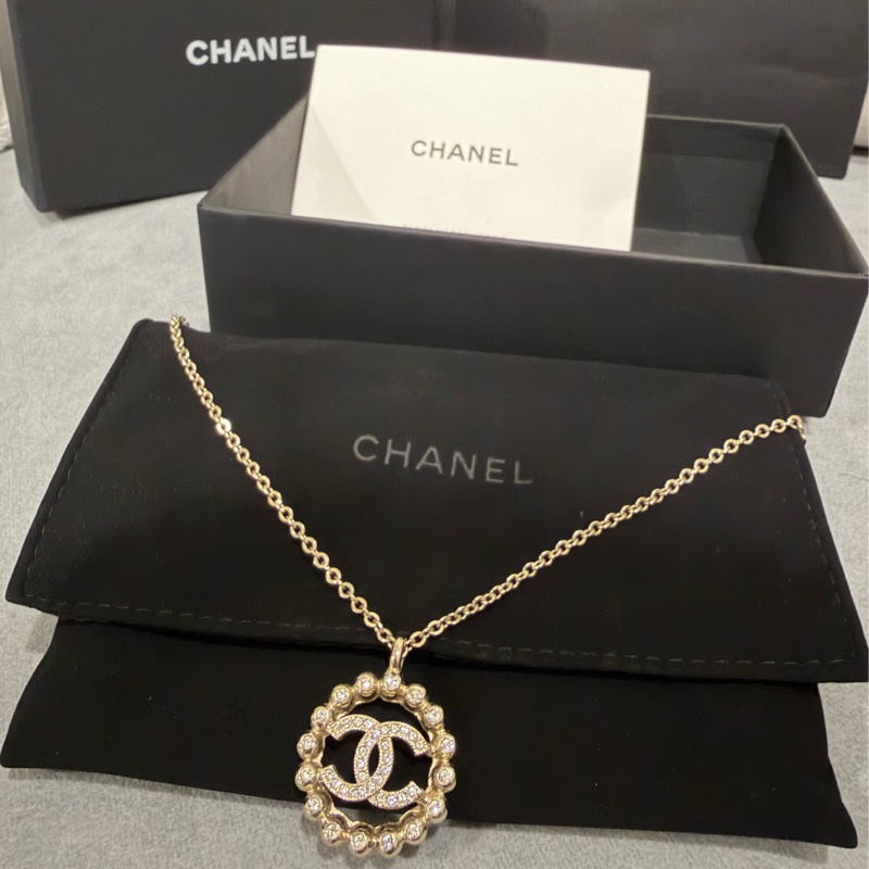 Chanel帶鑽雙c項鍊-17