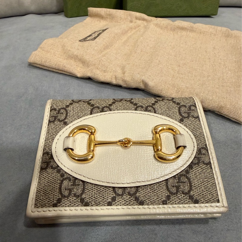 Gucci雙摺短夾附購證防塵紙盒-15