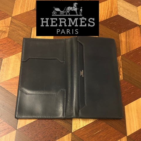 真品 Hermes box 皮 長銀包 long wallet card holder