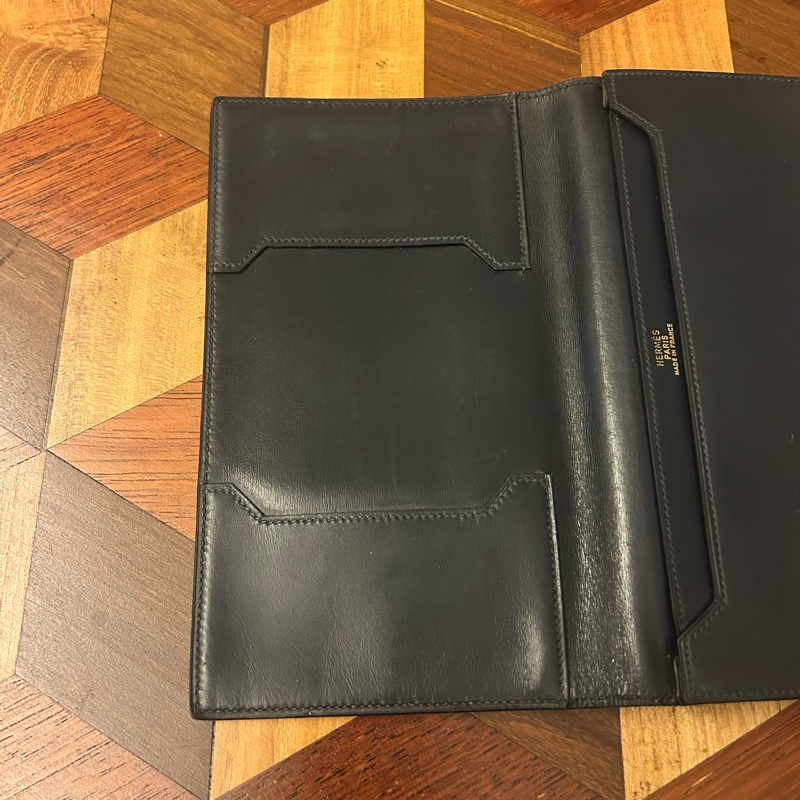 真品 Hermes box 皮 長銀包 long wallet card holder-1