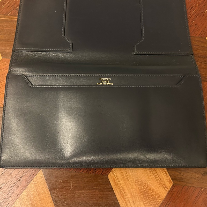 真品 Hermes box 皮 長銀包 long wallet card holder-3