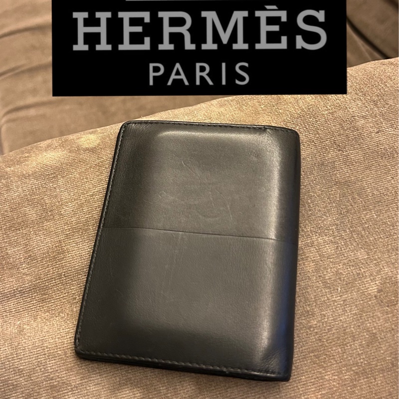 絕版 Hermes Manhattan 銀包 Wallet Card holder 黑色皮革卡片套-0
