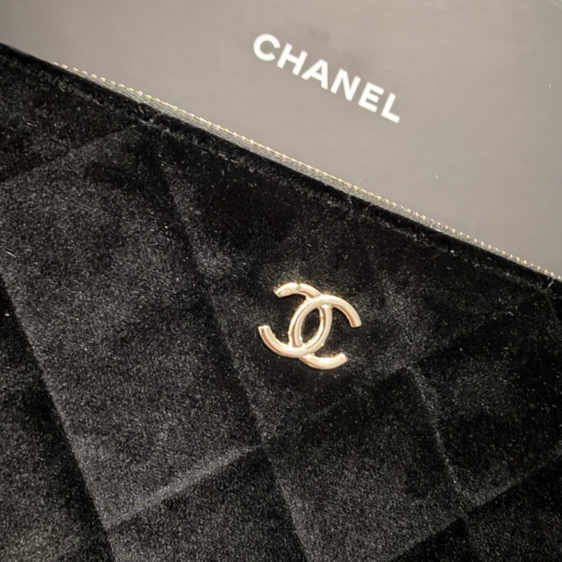 Chanel 香奈兒 絲絨 手拿包 黑-2