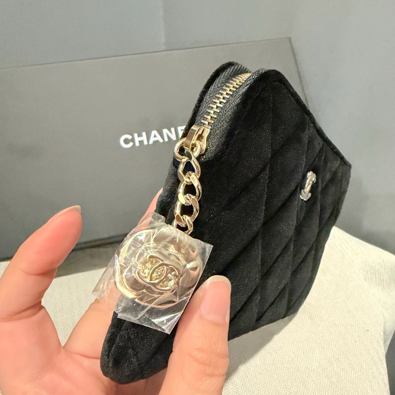 Chanel 香奈兒 絲絨 手拿包 黑-10