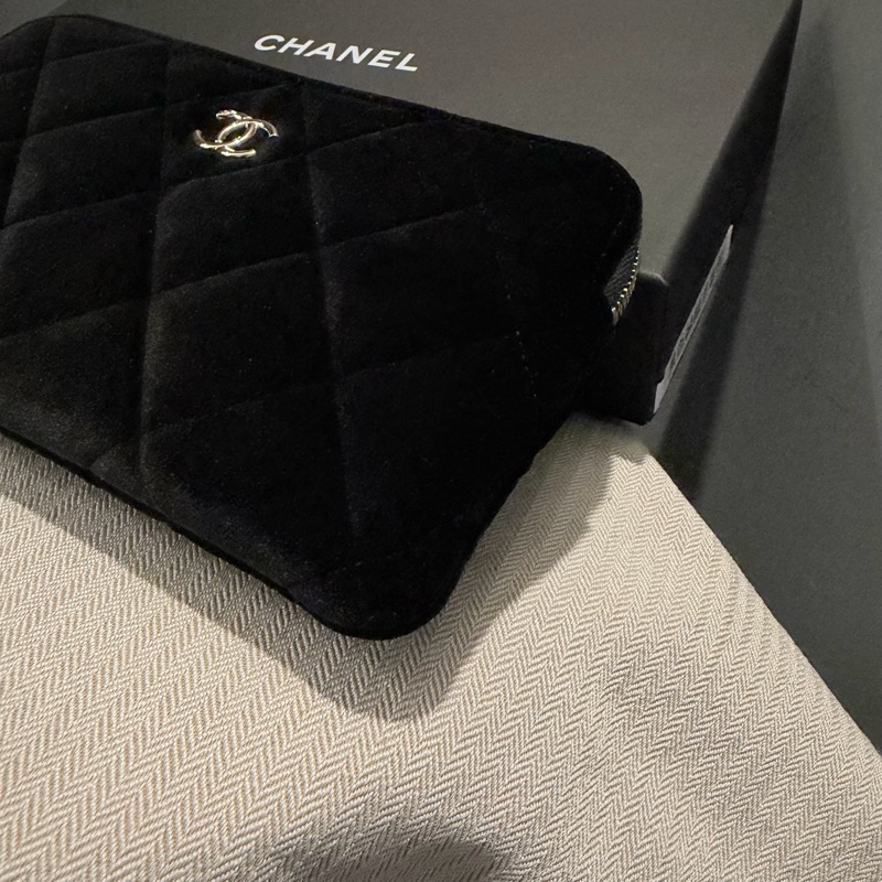 Chanel 香奈兒 絲絨 手拿包 黑-13
