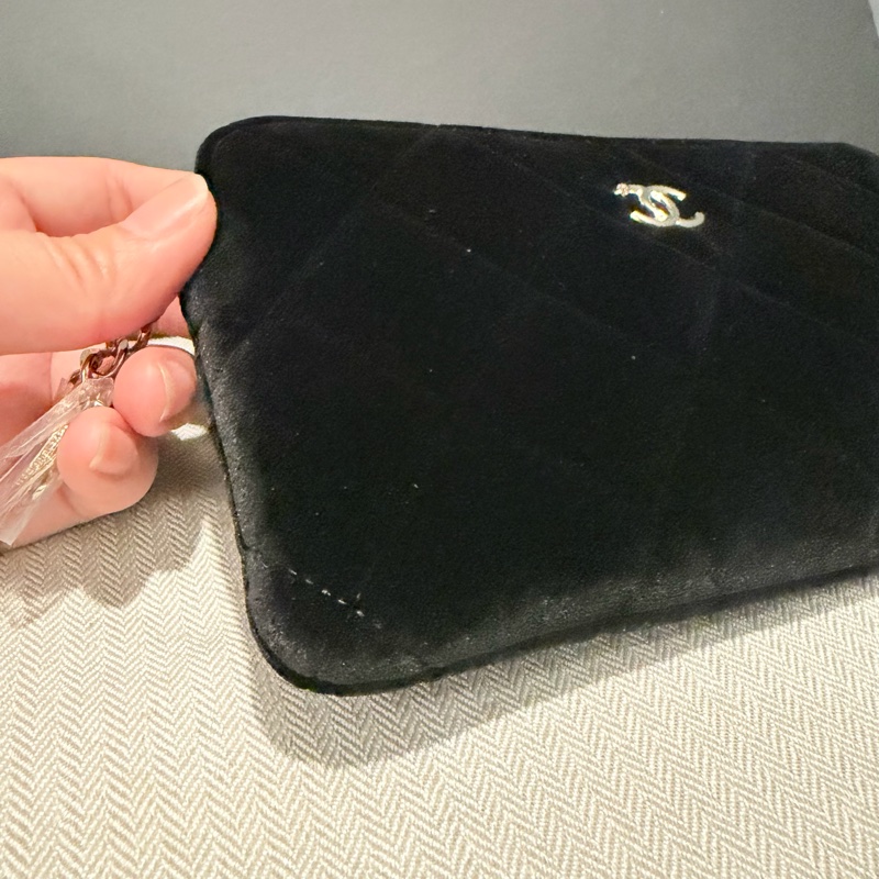 Chanel 香奈兒 絲絨 手拿包 黑-14