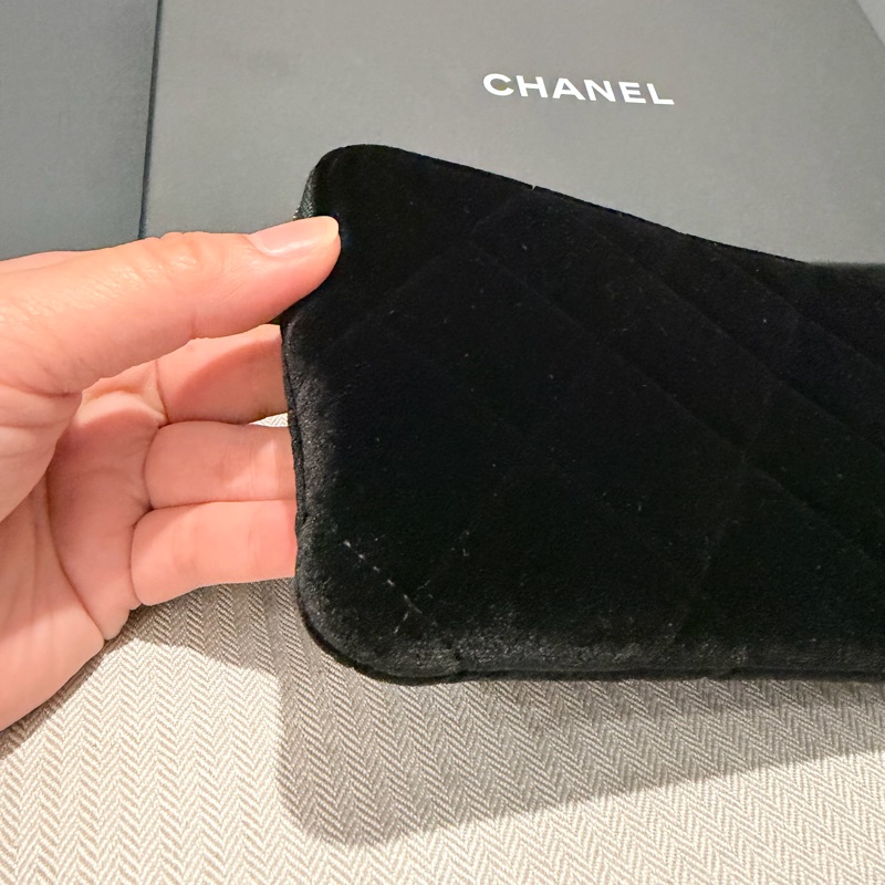 Chanel 香奈兒 絲絨 手拿包 黑-16