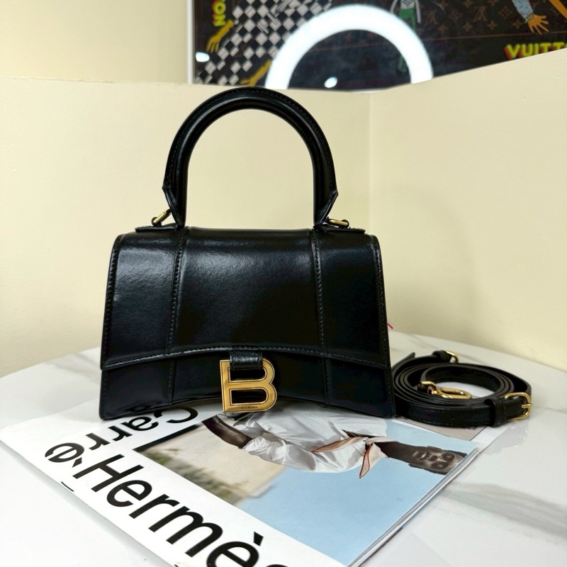 火爆款❤️‍🔥酷颯高級😎✨Balenciaga巴黎世家黑金光面牛皮xs沙漏包手提單肩包-7