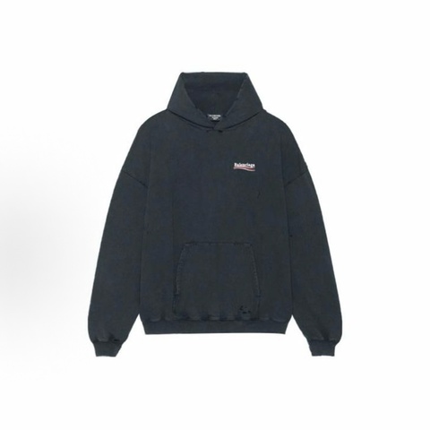Balenciaga巴黎世家 純色Logo字母休閒連帽 衛衣 寬松版型 男女同款 黑色