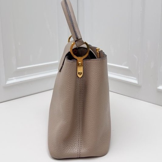 路易威登/Louis Vuitton Capucines 大象灰 Taurillon小牛皮 手提包-3