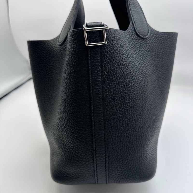 HERMES PICOTIN18菜籃子黑銀-11