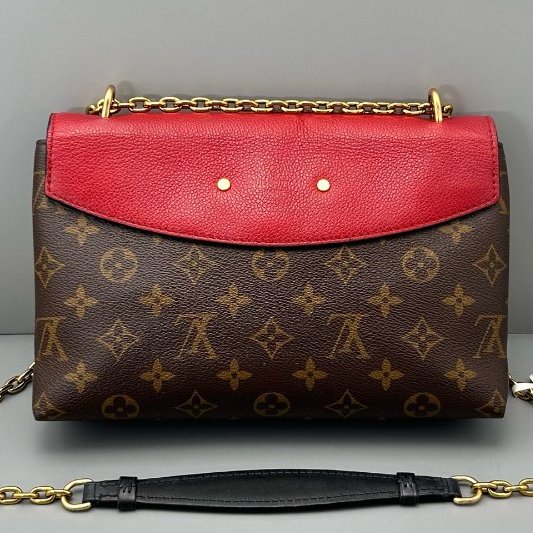 芯片款 路易威登/Louis Vuitton Saint鏈條包 老花拼紅-1