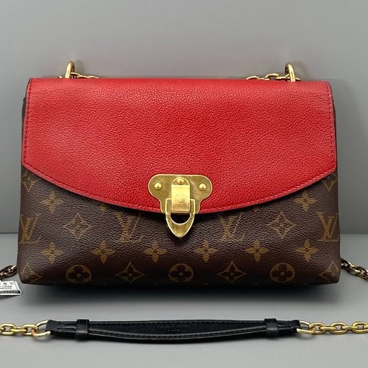 芯片款 路易威登/Louis Vuitton Saint鏈條包 老花拼紅-5