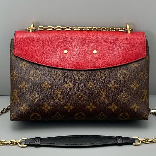 芯片款 路易威登/Louis Vuitton Saint鏈條包 老花拼紅-6