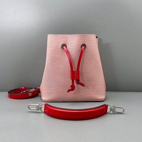 芯片款 路易威登/Louis Vuitton 水桶包bb粉色水波紋