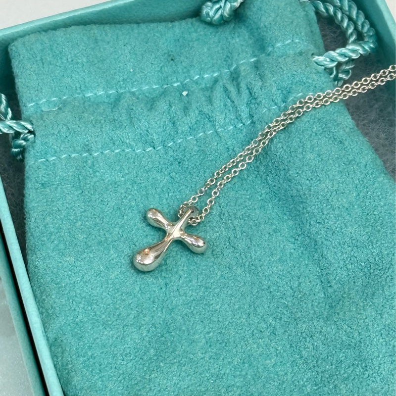 Tiffany十字架水滴吊墜項鍊-1