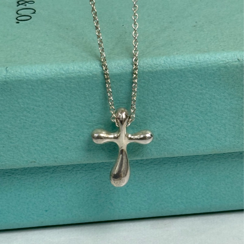 Tiffany十字架水滴吊墜項鍊-4