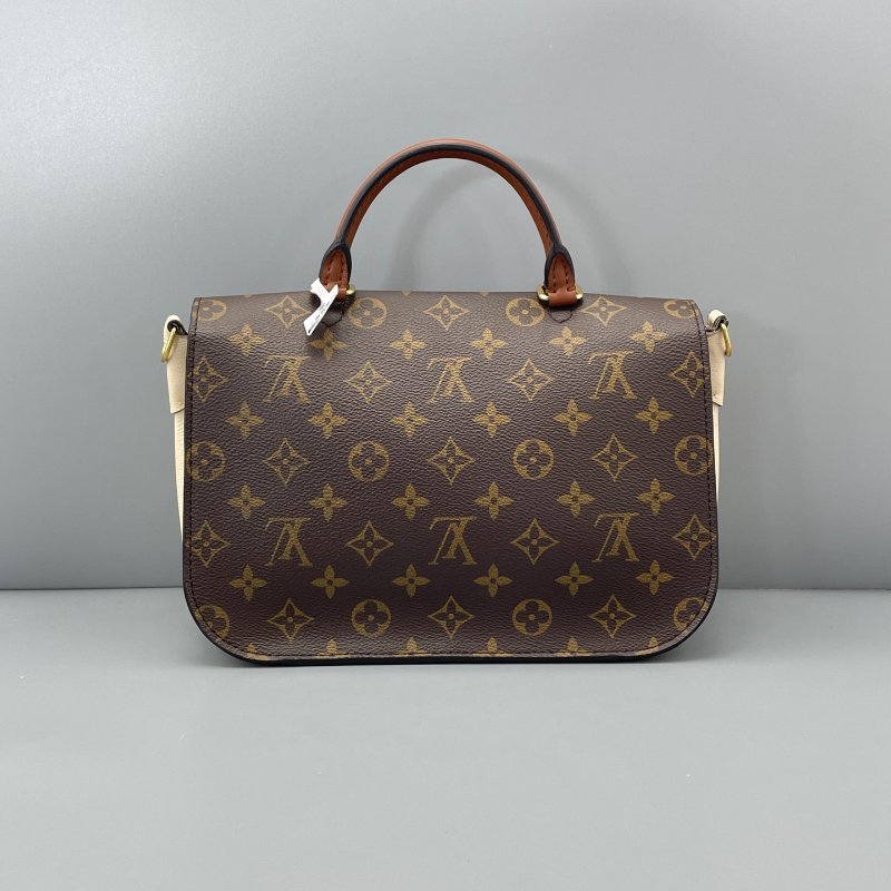路易威登/Louis Vuitton 鎖頭郵差包老花拼白-1