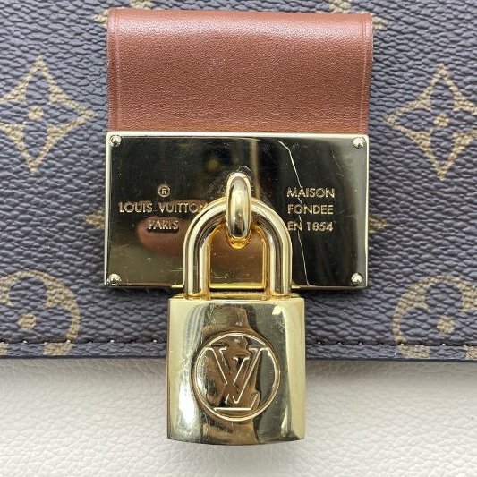 路易威登/Louis Vuitton 鎖頭郵差包老花拼白-9