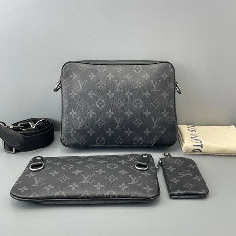 芯片款 路易威登/Louis Vuitton Trio黑武士三合一黑花