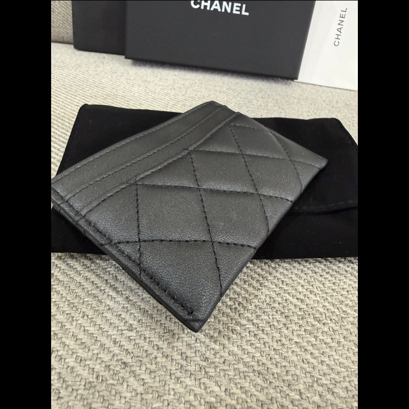 香奈兒黑色so black 卡夾芯片款-9