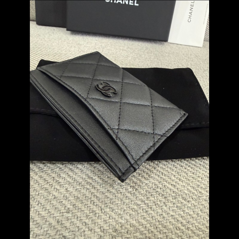 香奈兒黑色so black 卡夾芯片款-10
