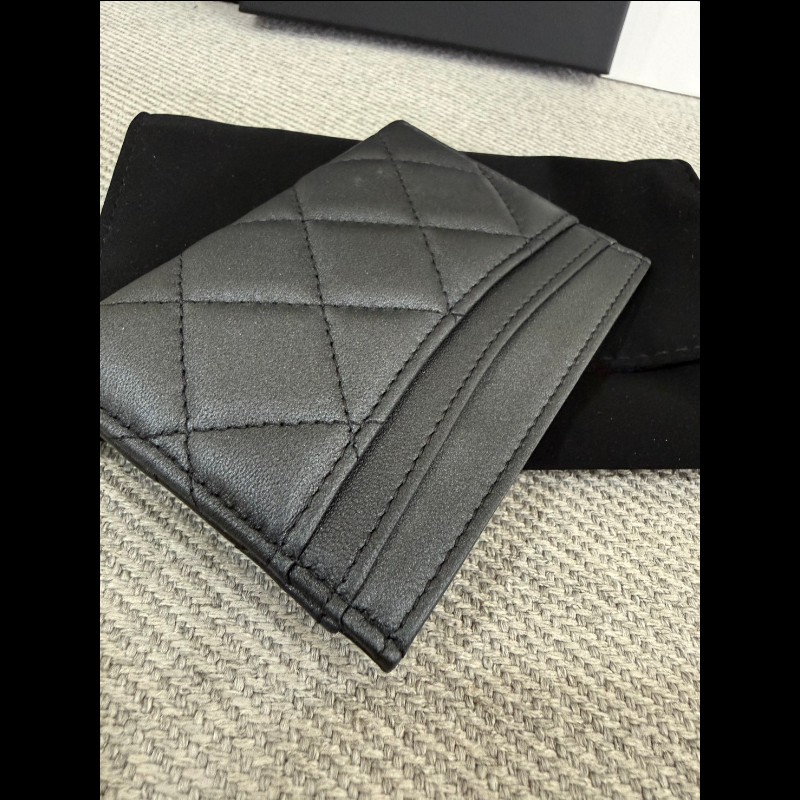 香奈兒黑色so black 卡夾芯片款-11