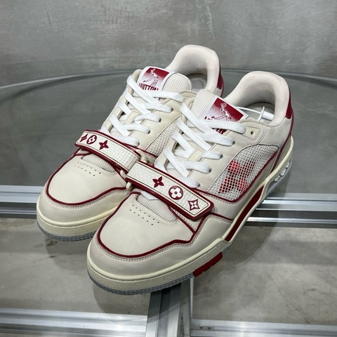 路易威登/Louis Vuitton LV Trainer 白紅魔術貼 尺碼/UK7 41碼