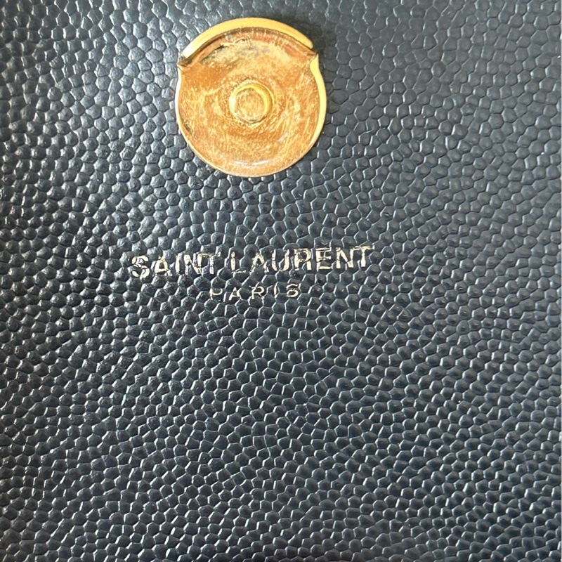 YSL聖羅蘭Kate黑金鍊條包 中號 魚子醬粒面牛皮 金色YSL標誌  尺寸24×14.5×5.5c-4