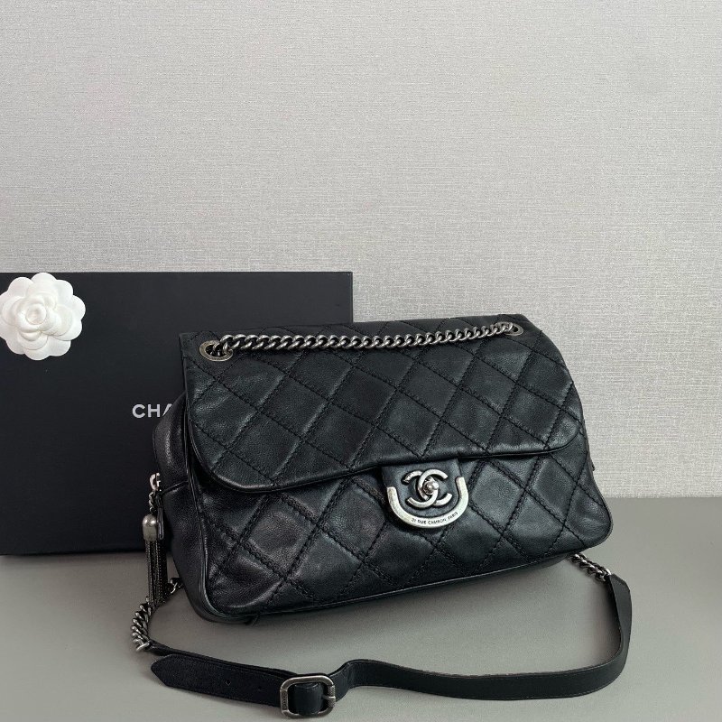 香奈兒/Chanel 黑銀愛丁堡流蘇鏈條包-2