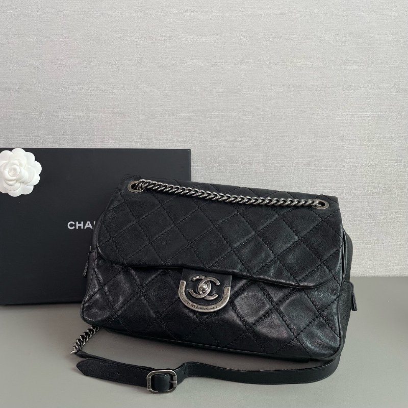 香奈兒/Chanel 黑銀愛丁堡流蘇鏈條包-3