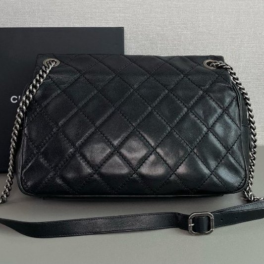 香奈兒/Chanel 黑銀愛丁堡流蘇鏈條包-7