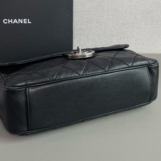 香奈兒/Chanel 黑銀愛丁堡流蘇鏈條包-8